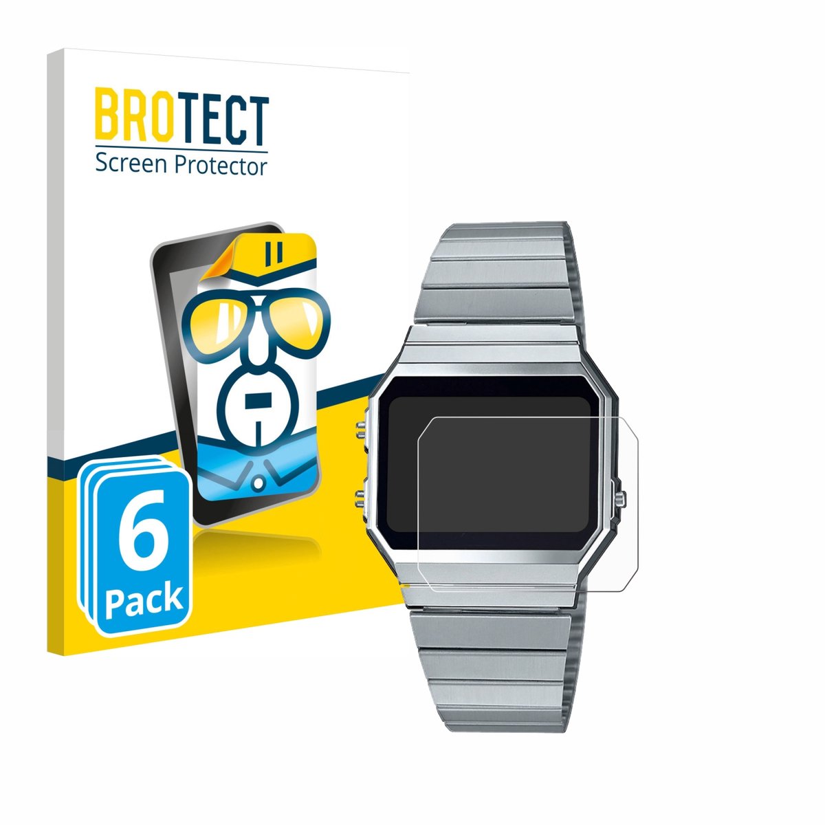 BROTECT - Screenprotector voor Casio A700WE - Folie Beschermfolie transparant 6 Stuks