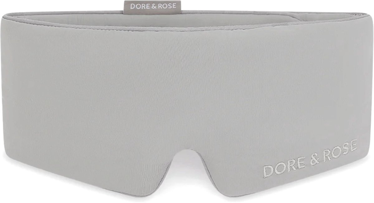 Dore & Rose - Cooling Slaapmasker - Verkoelend Oogmasker - Zijden Slaapmasker Met Verkoelende Functie - Deep Sleep Mask - Eye Mask - Verduisterend - Wallen - Grijs