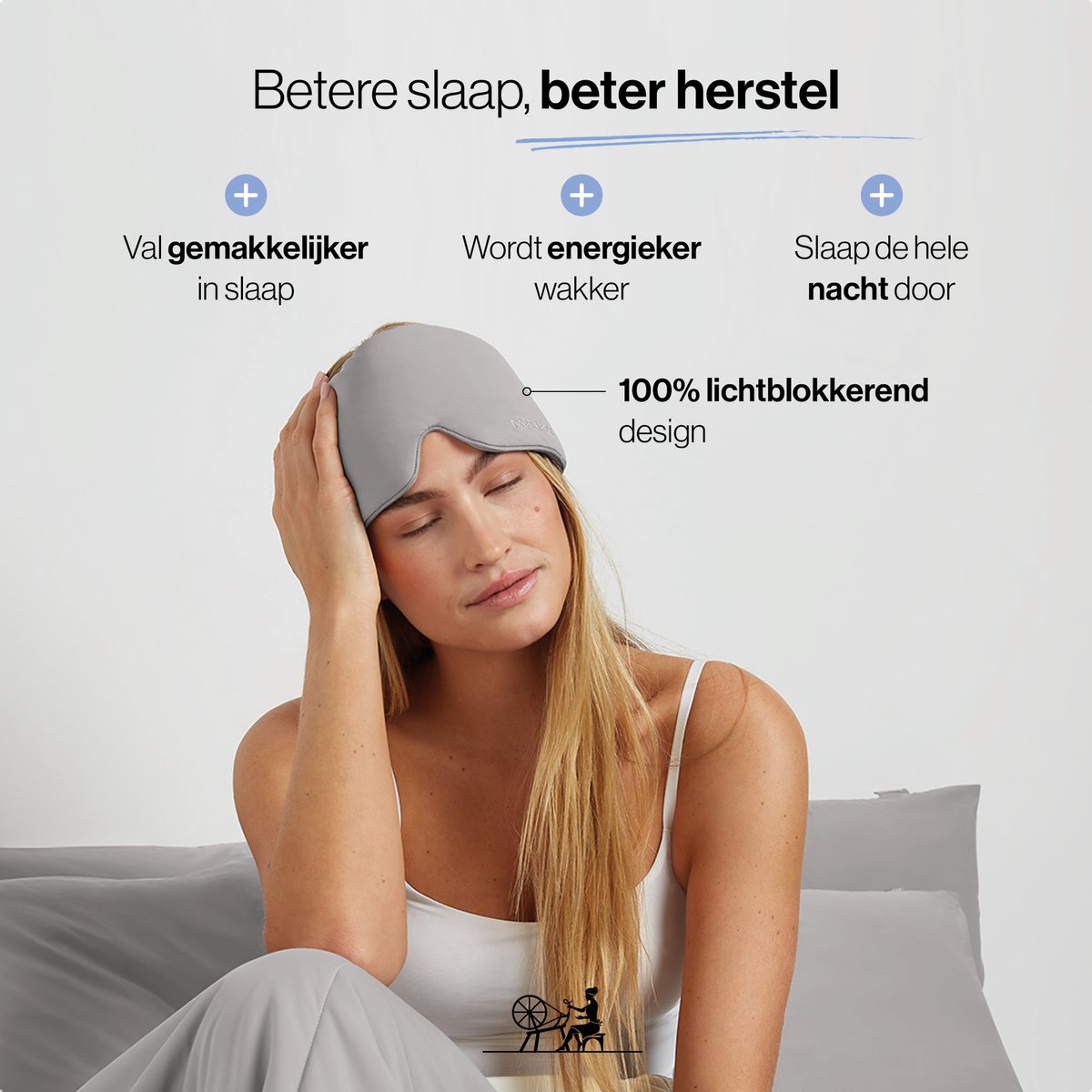 Dore & Rose - Cooling Slaapmasker - Verkoelend Oogmasker - Zijden Slaapmasker Met Verkoelende Functie - Deep Sleep Mask - Eye Mask - Verduisterend - Wallen - Grijs — afbeelding 4