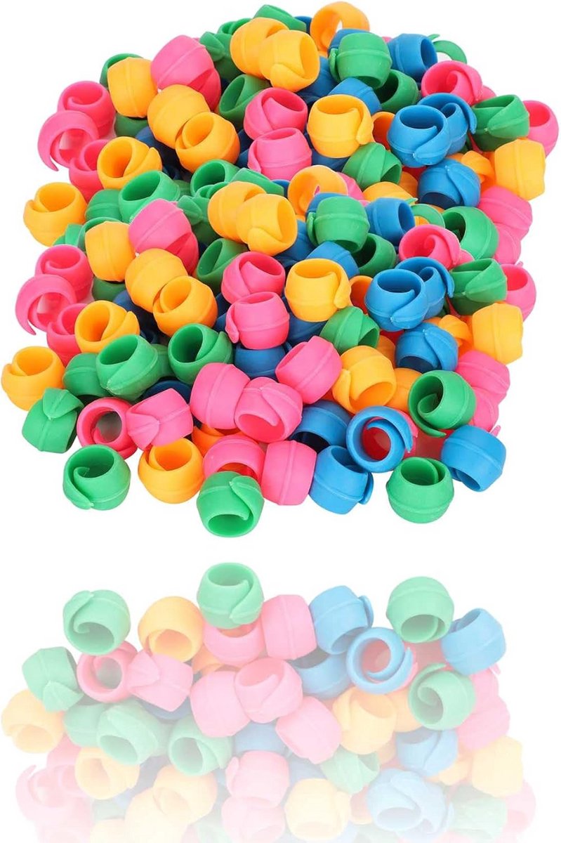100x Herbruikbare Draadklemmen Spoelclips - Zachte Siliconen Houder voor Naai- en Borduurspoelen