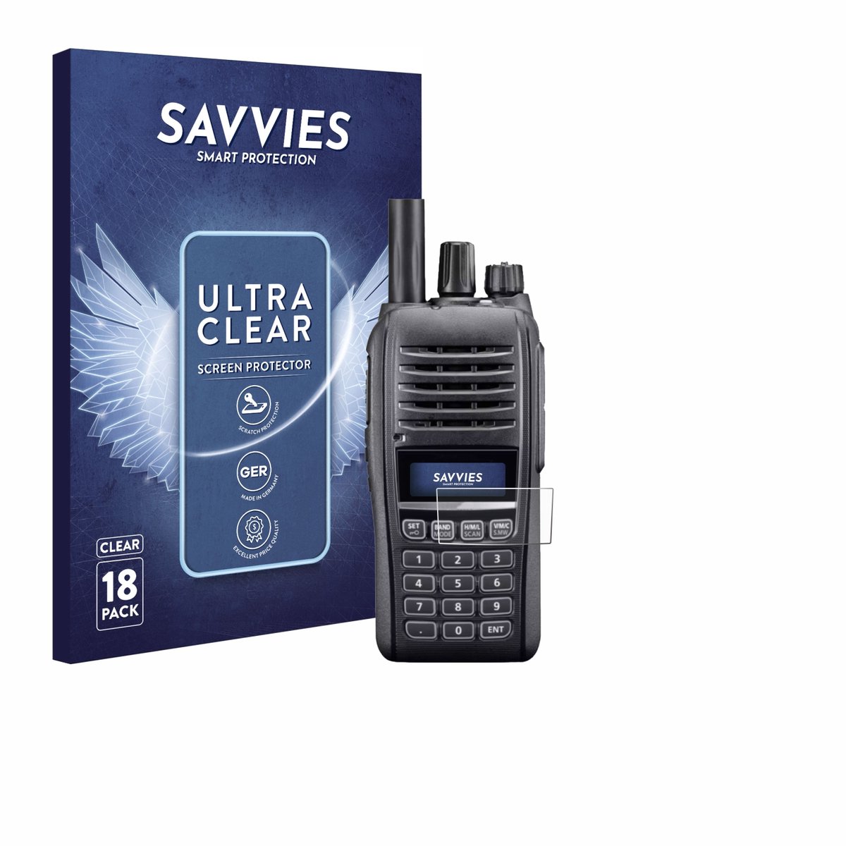 Savvies - Screenprotector voor Icom IC-T10 - Folie Beschermfolie transparant 18 Stuks
