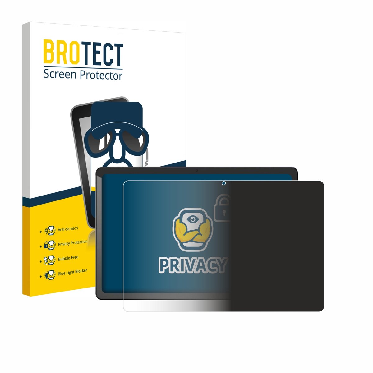 BROTECT - privacy screenprotector voor Chuwi AuPad - Folie Beschermfolie Blauwlichtfilter