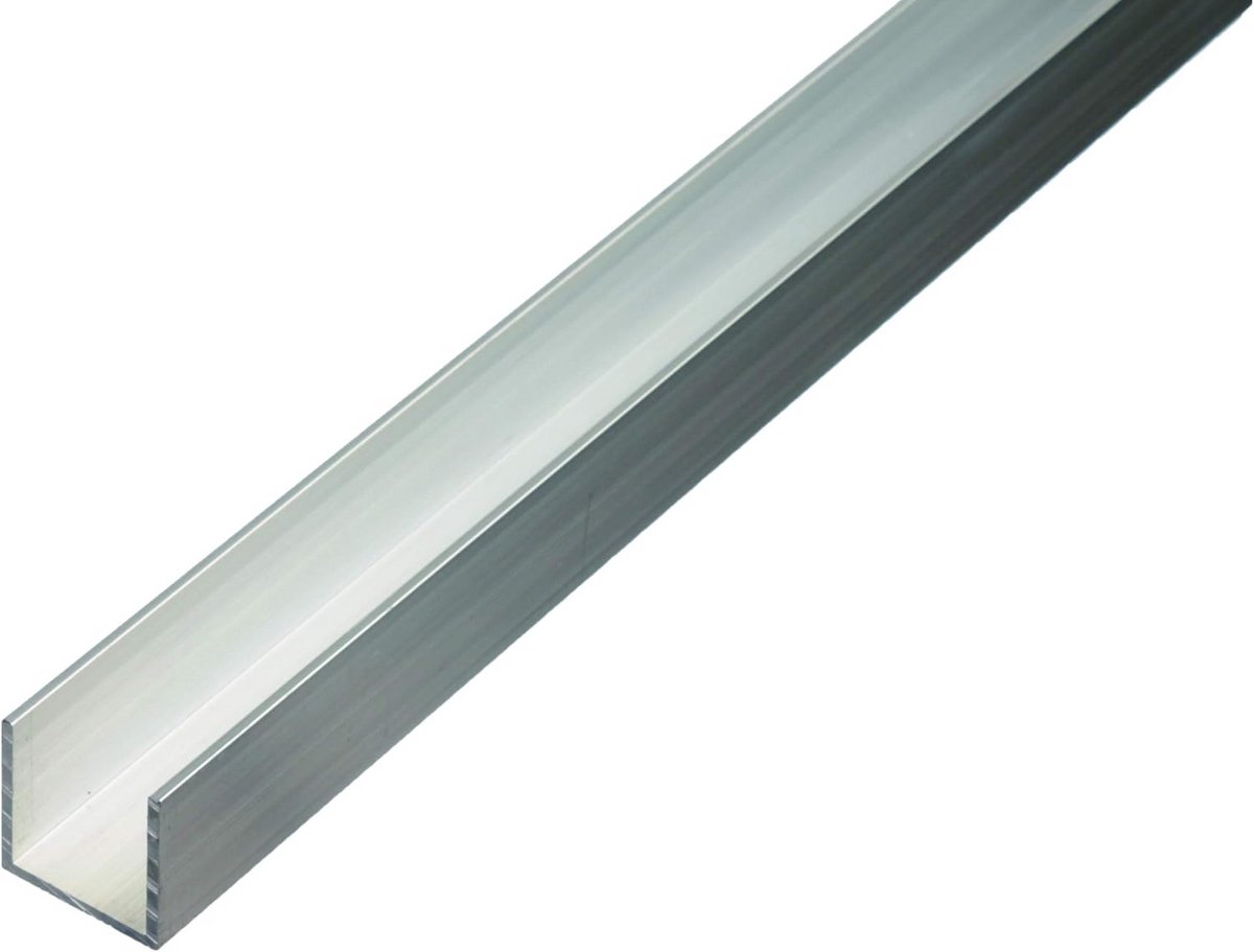 Aluminium U-Profiellijst 1000mm Lang - 6x6mm - Set van 15 Stuks - Montage Klaar