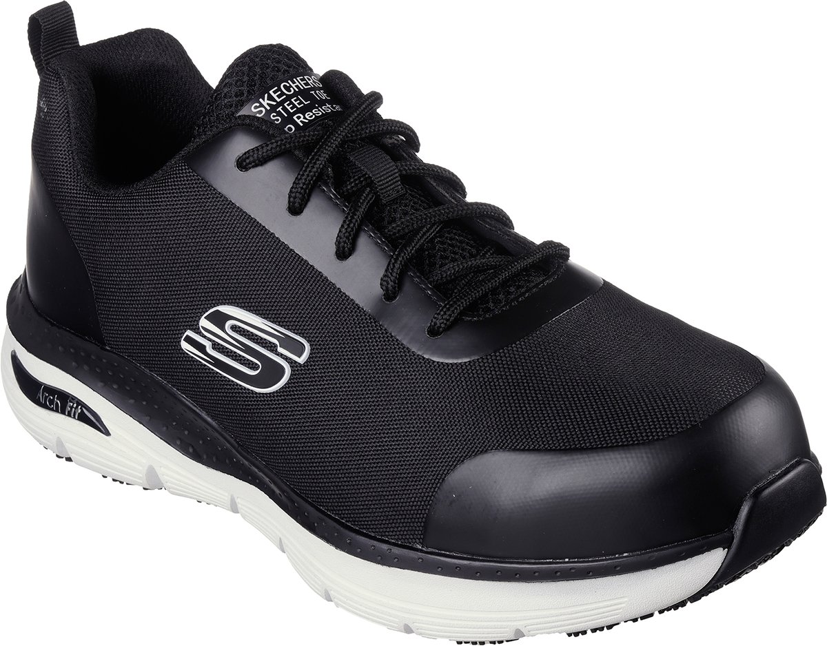 Skechers heren veiligheidssneakers SRRINGSTAP ARCH FIT 200086EC BKW zwart/wit