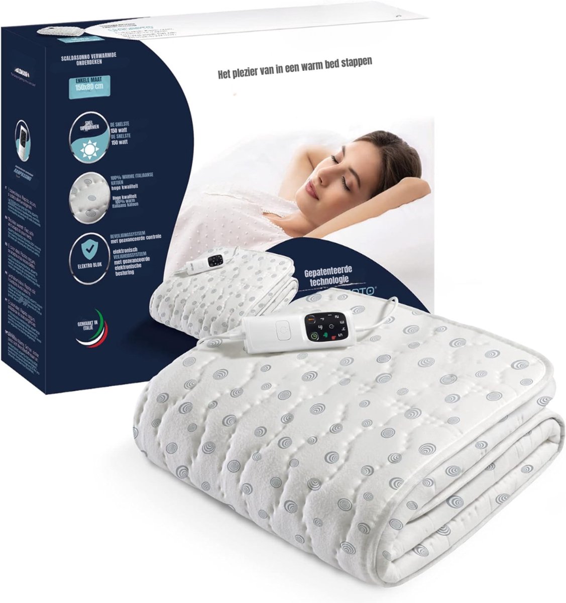 Florixa® Elektrische Onderdeken 1 Persoons Wit 150x80 cm - Deze Informatie Volgt Nog - €259,95