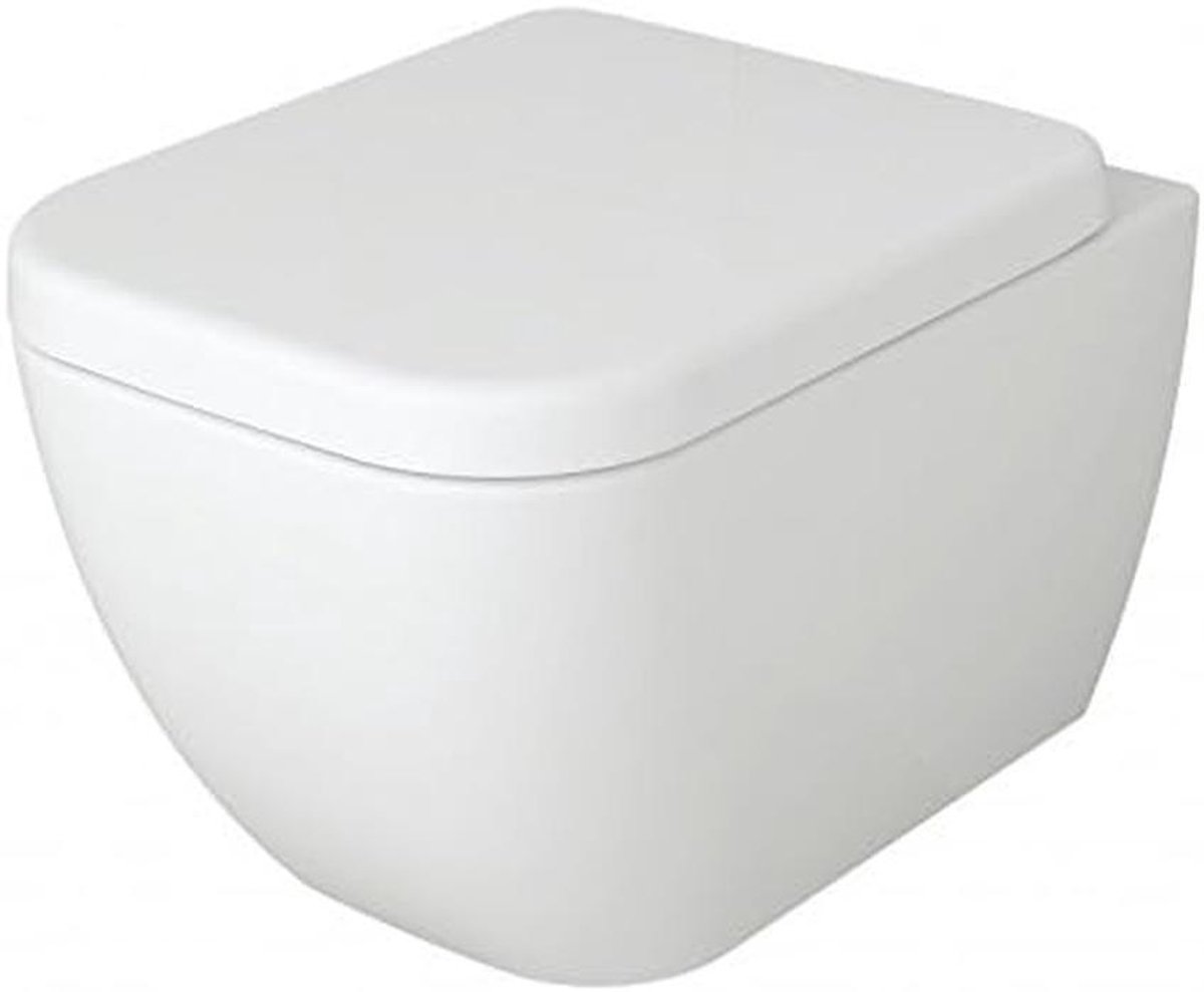 Zwevend Wandcloset zonder Spoelrand met Softclose WC-Bril Wit Keramiek