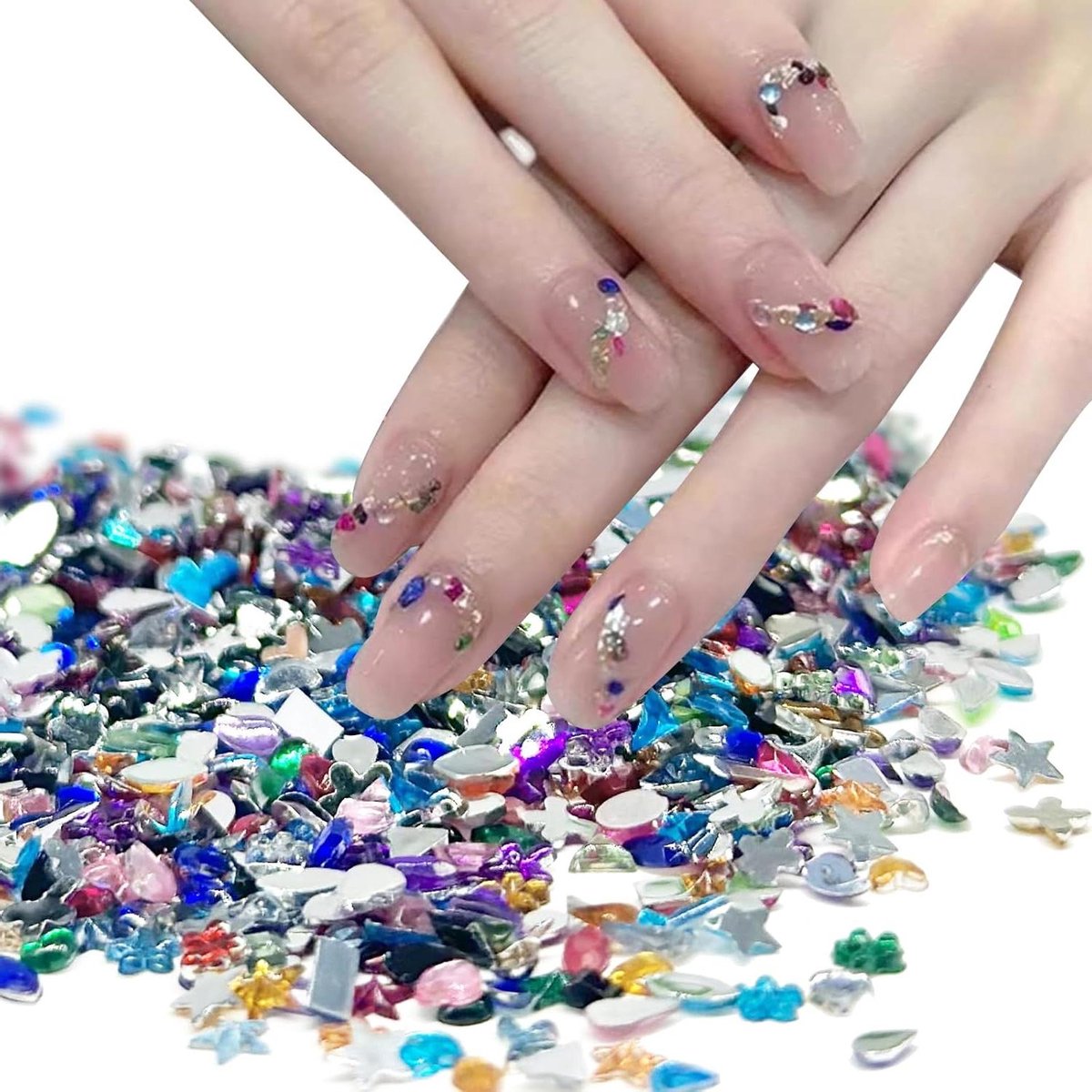 Strass steentjes voor nageldecoratie in verschillende kleuren, 2000 stuks