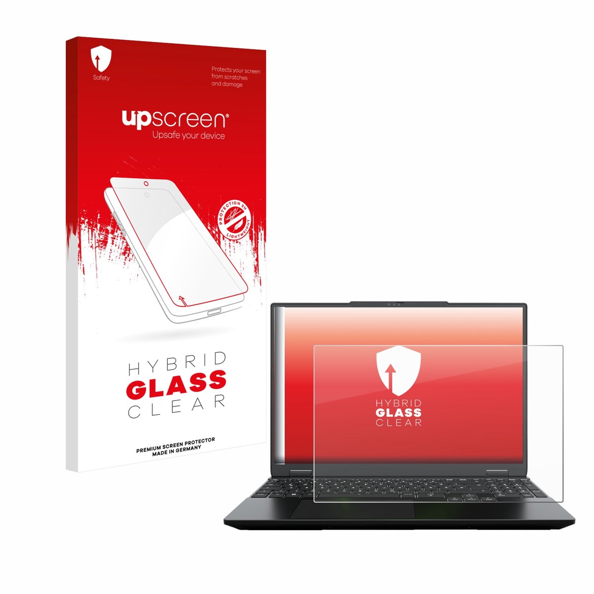 upscreen - Screenprotector voor XMG Evo 15 - Folie Beschermfolie Beschermglas transparant