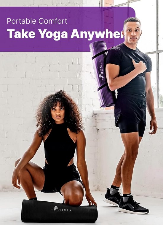 Extra dikke 10 mm yogamat antislip comfort hoogwaardig — afbeelding 3