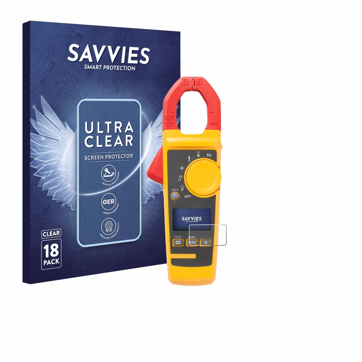 Savvies - Screenprotector voor Fluke 325 - Folie Beschermfolie transparant 18 Stuks