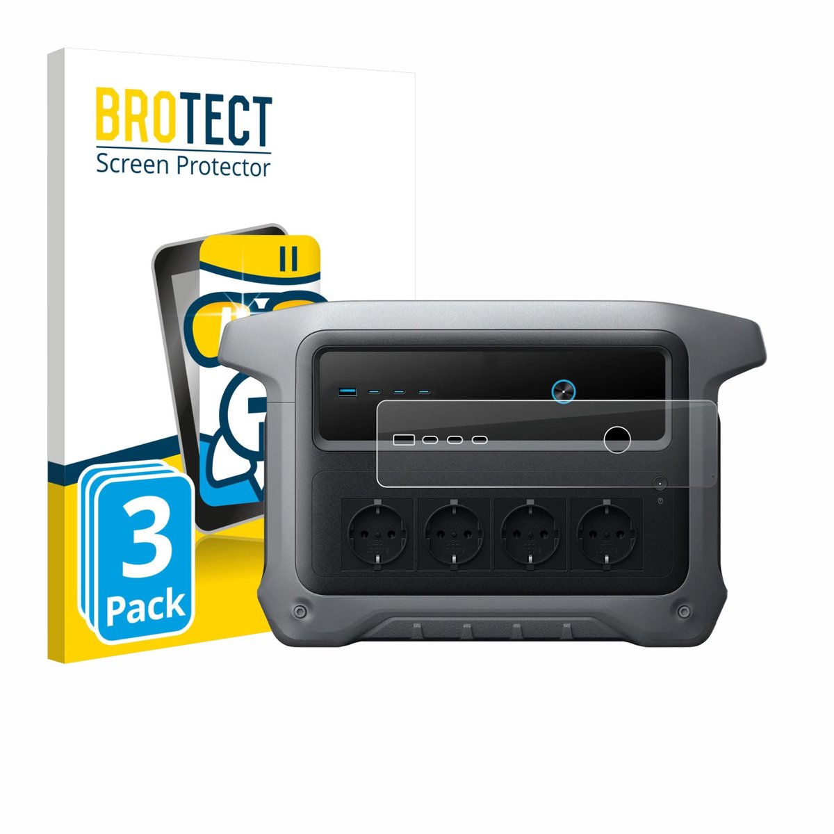 Screenprotector 3 Stuks voor Anker SOLIX C1000 Gen 2 Beschermglas transparant