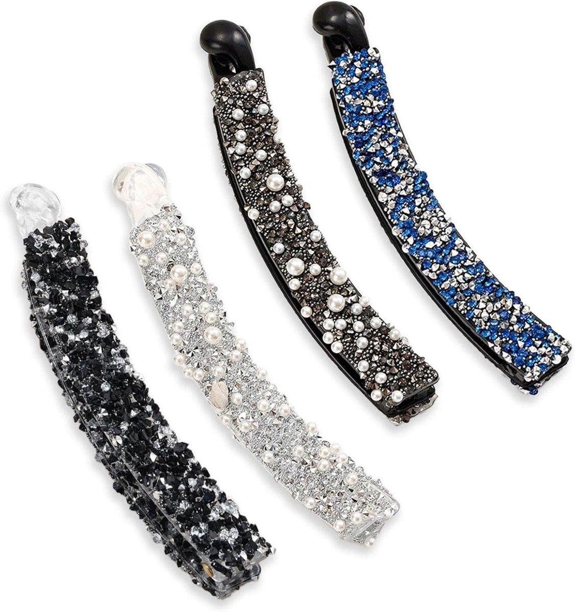 Modieuze Haarspelden met Strass en Parels voor Dames en Meisjes - Set van 4