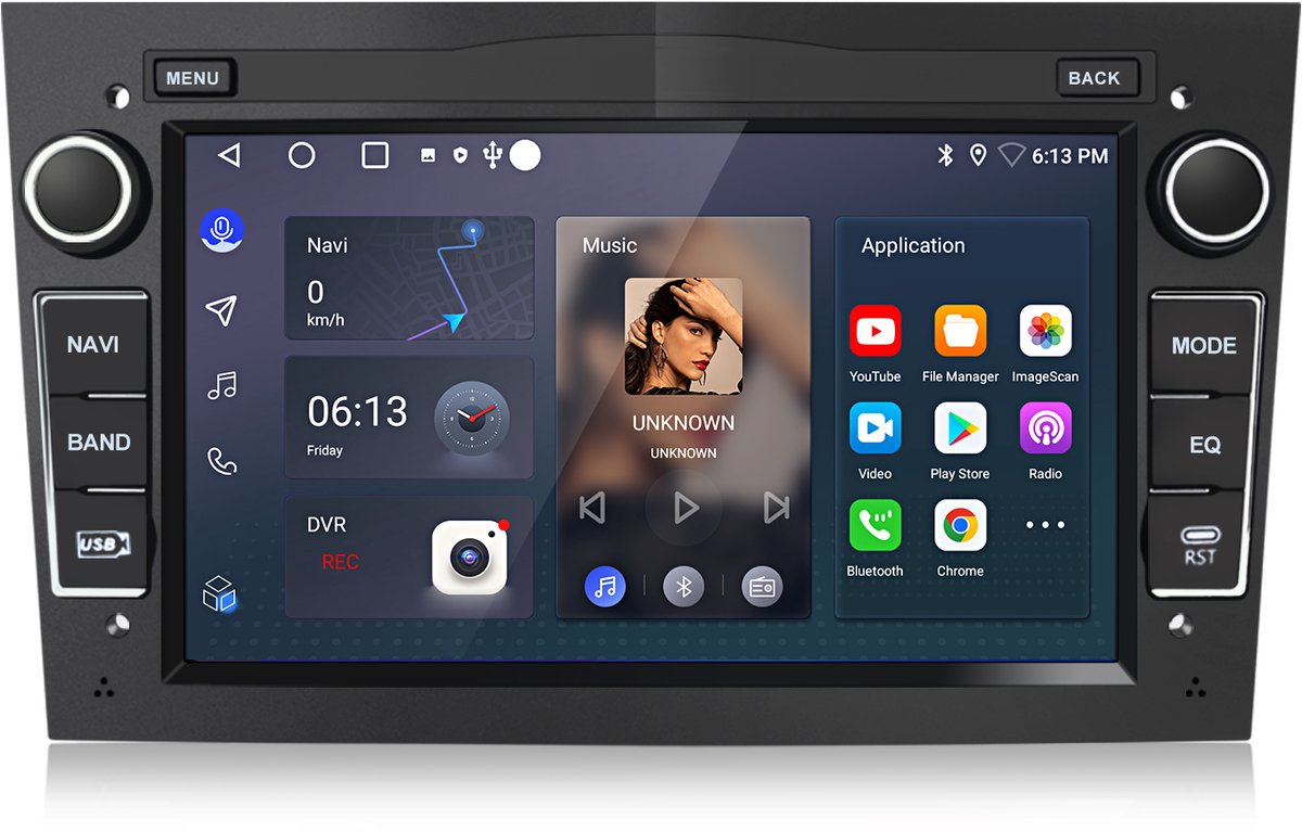 Junsun Android 15 Autoradio Geschikt Voor Opel Astra H Corsa C & D Agila Combo Antara Vectra Zafira Meriva, Draadloze CarPlay & Anfriod Auto, 7-inch zwart Touchscreen - Bluetooth, GPS-Navigatie - SWC & WiFi, FM & USB, Plug & Play, DSP, Quad-Core