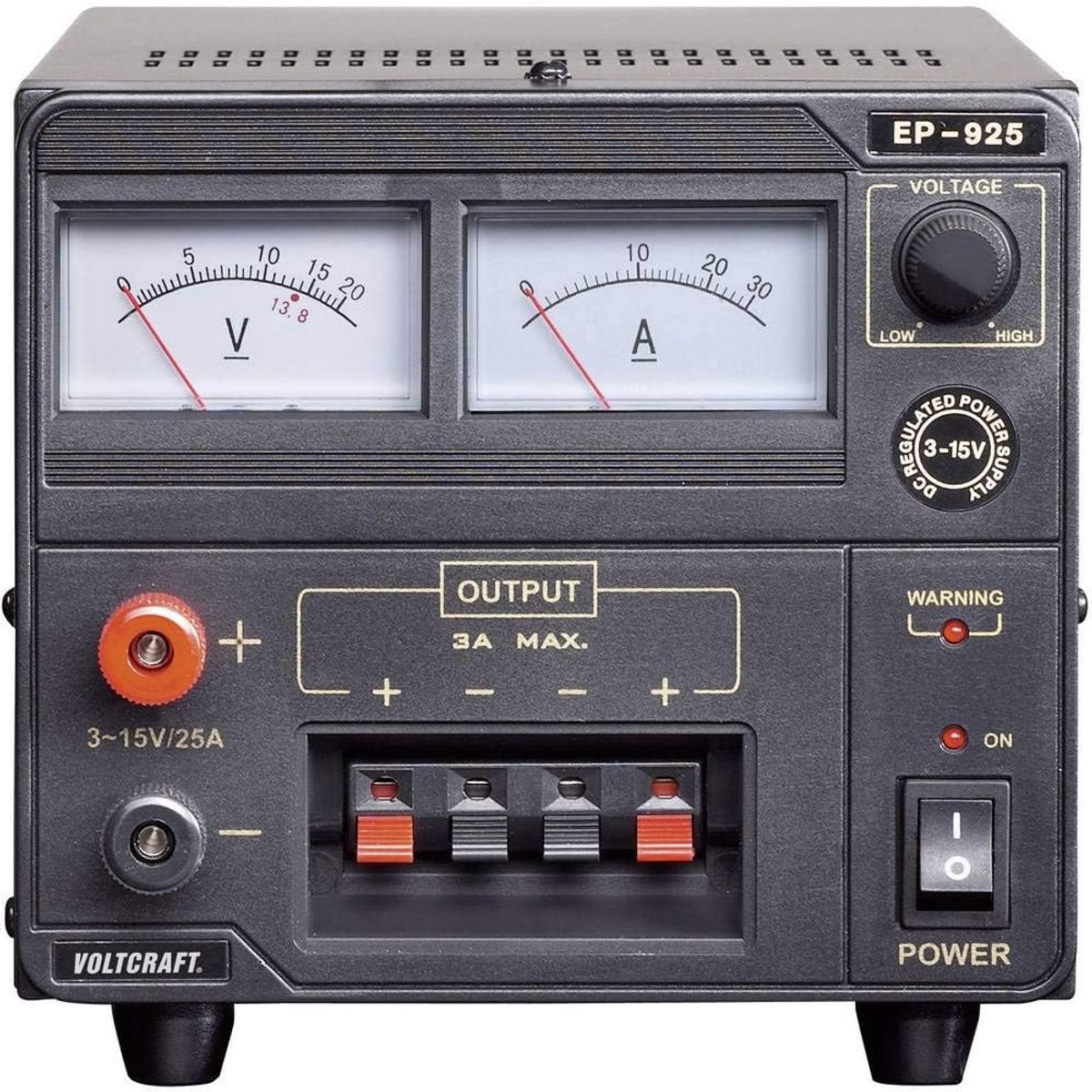 Regelbare Labvoeding 3-15V DC, 25A, 375W - Voor Laboratorium en Werkbank