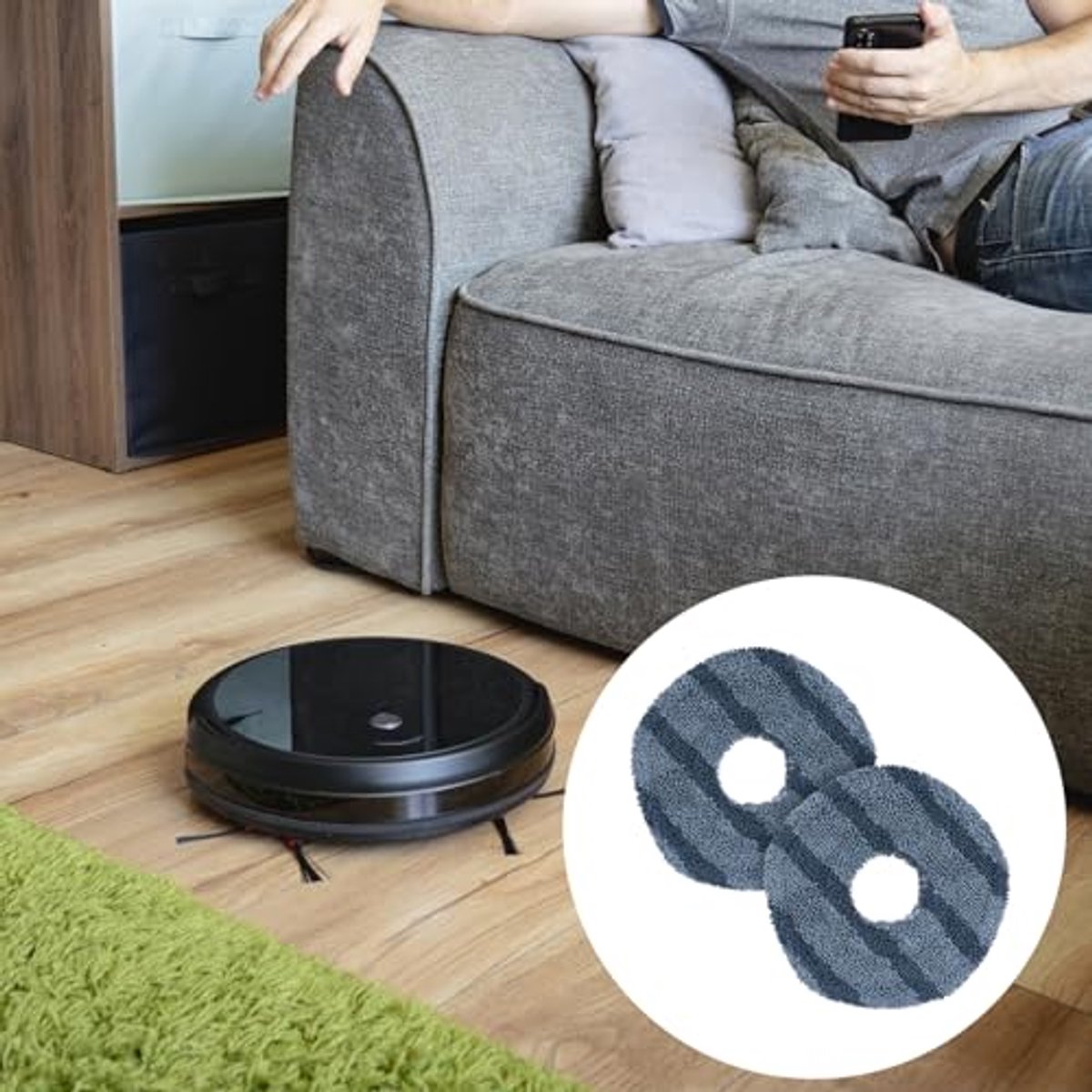 4 Stuks Vervangende Mopdoeken - Wasbaar en Herbruikbaar - 13 cm Diameter