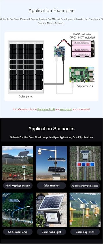 Zonnepaneel Laadmodule voor Raspberry Pi, Jetson Nano en Arduino met ...