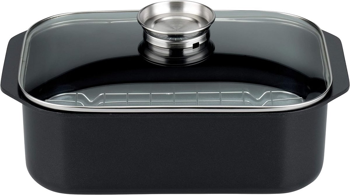 Gietijzeren Rechthoekige Braadpan met Keramische Coating - Geschikt voor Inductie en Oven