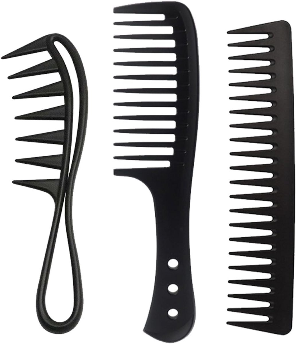 3 Stuks Brede Tand Kammen Set, Antistatische Kapperskammen voor Alle Kapsels