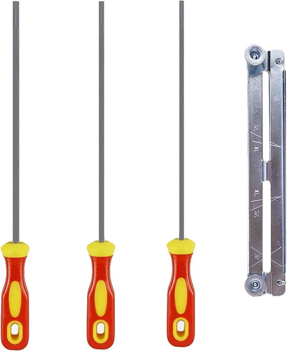 Ronde Vijlen Set voor Kettingzagen met Handgreep en Aktenhouder - 3 Maten