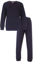 Tenderness Dames Pyjama - Fleece - Lange Mouwen - Donker Blauw - Maat XL