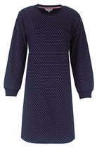 Tenderness Dames Nachthemd - Lange Mouwen - Fleece - Donker Blauw - Maat XL
