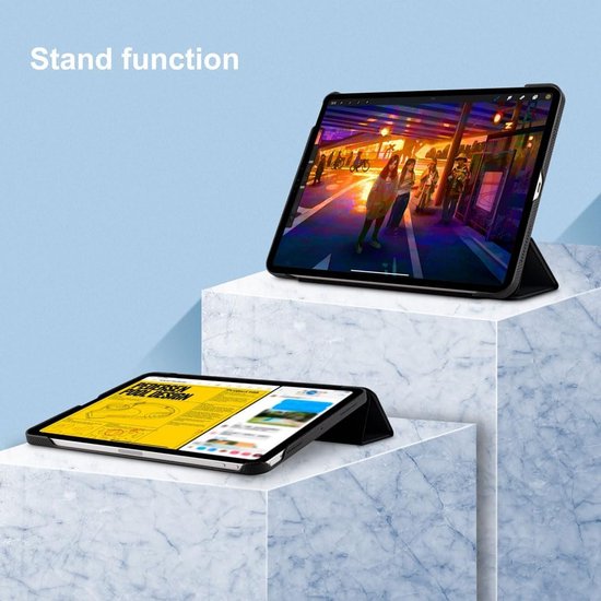 Hoes met Koolstofvezel Textuur voor 12.9 inch iPad Pro (2022/6e Gen) - Ultra Dun & Schokbestendig met Standfunctie — afbeelding 3