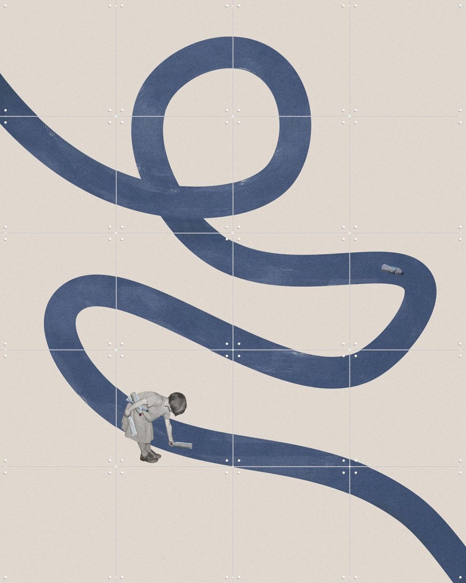 IXXI River Cleanse, Maarten Léon - 80 x 100 cm - Gratis ophangtool - Grote wanddecoratie en posters - Illustraties,