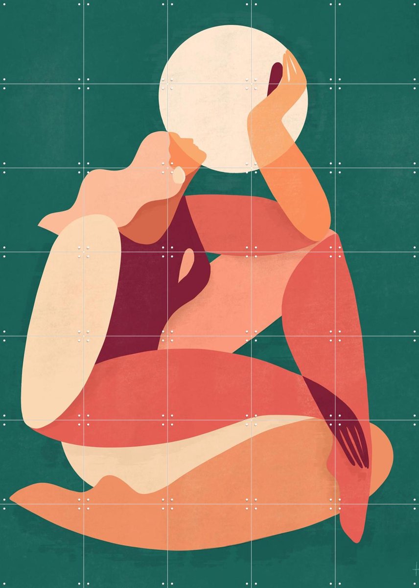 IXXI How the Sun loves the Moon, Maggie Stephenson - 100 x 140 cm - Gratis ophangtool - Grote wanddecoratie en posters - Kleurrijk, Illustraties,