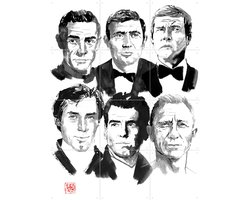 IXXI Bonds, Péchane - 60 x 80 cm - Grote wanddecoratie en posters - Illustraties, Mancave, Portretten, Film en TV