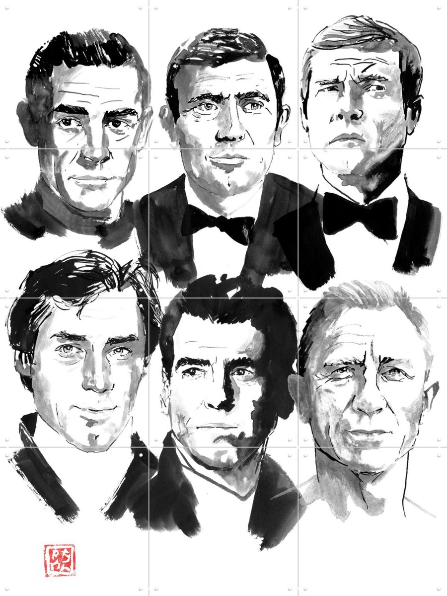 IXXI Bonds, Péchane - 60 x 80 cm - Gratis ophangtool - Grote wanddecoratie en posters - Illustraties, Mancave, Portretten, Film en TV
