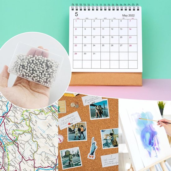 100 Houten Punaises – Met Opbergdoos, Roestvrijstalen Naald, 2x1 Cm – Voor Prikborden, Scholen, Kantoren – Herbruikbaar