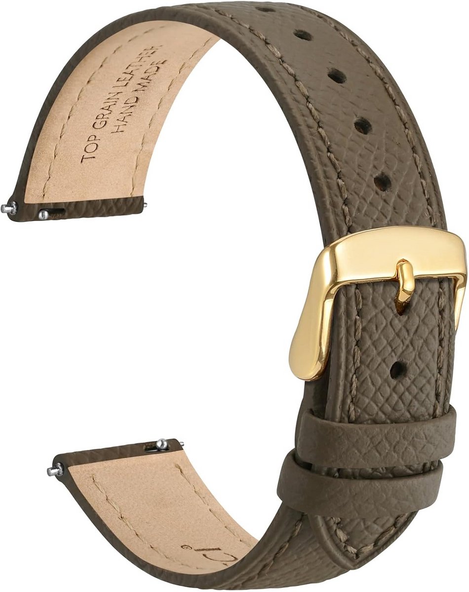 Leren Horlogebandje met Standaard Gesp en Snelsluiting