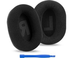Allecto - Vervangende Oorkussens - Logitech - Compatibel voor Logitech G Pro X - Velours - Zwarte - Headset - Geschikt voor diverse Logitech-modellen - Oorkussens in velours/zwart