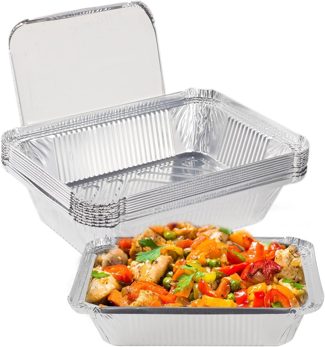 Set van 10 Aluminium Schalen 2250ml voor Bakken en Braden