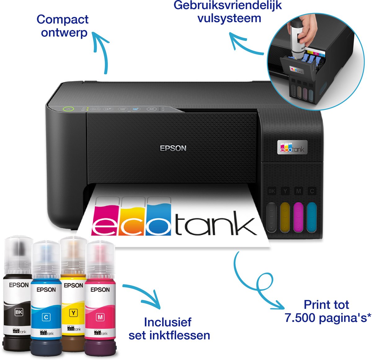 Epson EcoTank ET-2860 - All-in-One Inkttank Printer- Zwart – foto 3
