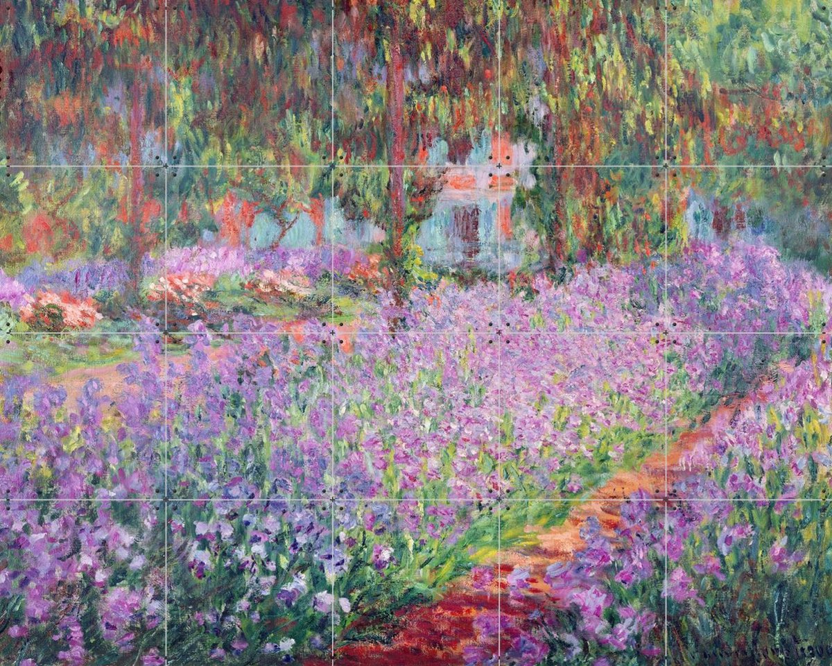 IXXI The Artist's Garden, Claude Monet & Bridgeman Images - 100 x 80 cm - Gratis ophangtool - Grote wanddecoratie en posters - Kleurrijk, Klassiek
