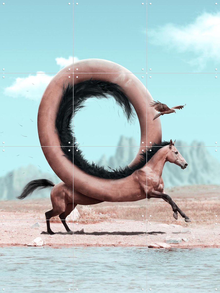 IXXI Rogue Wave, Julien Tabet - 60 x 80 cm - Gratis ophangtool - Grote wanddecoratie en posters - Speels, Digitale Kunst, Fotografie, Surrealisme