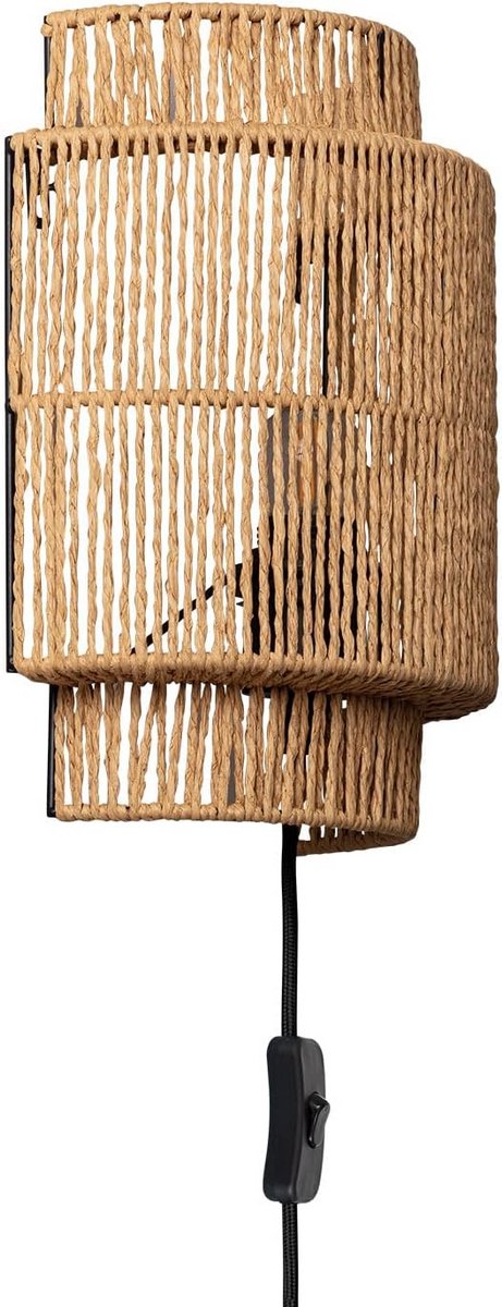 Wandlamp van Gevlochten Rotan voor Sfeervolle Mediterrane Verlichting
