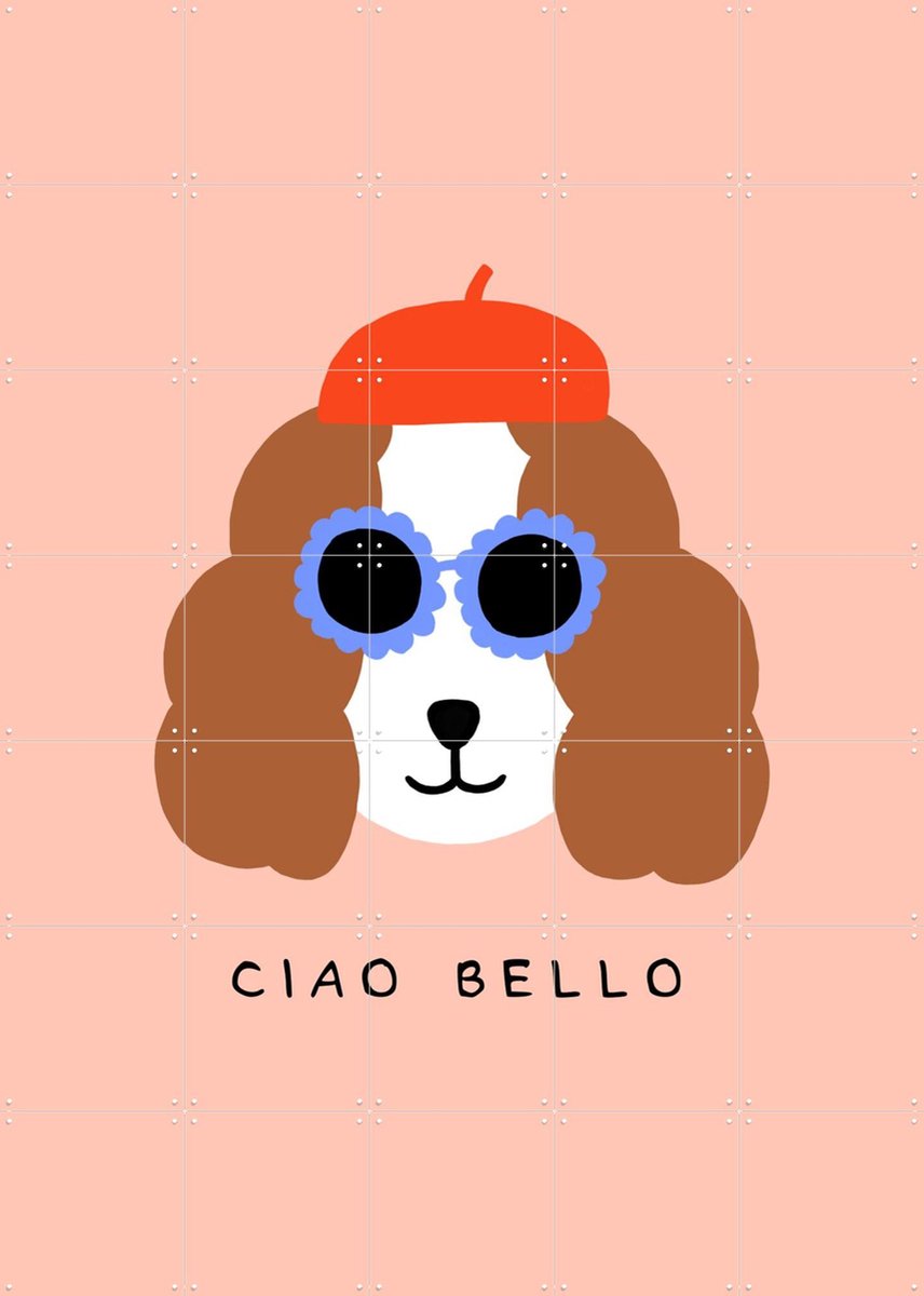 IXXI Ciao Bello, Maren Gross & Various - 100 x 140 cm - Gratis ophangtool - Grote wanddecoratie en posters - Illustraties, Speels, Cartoonesk