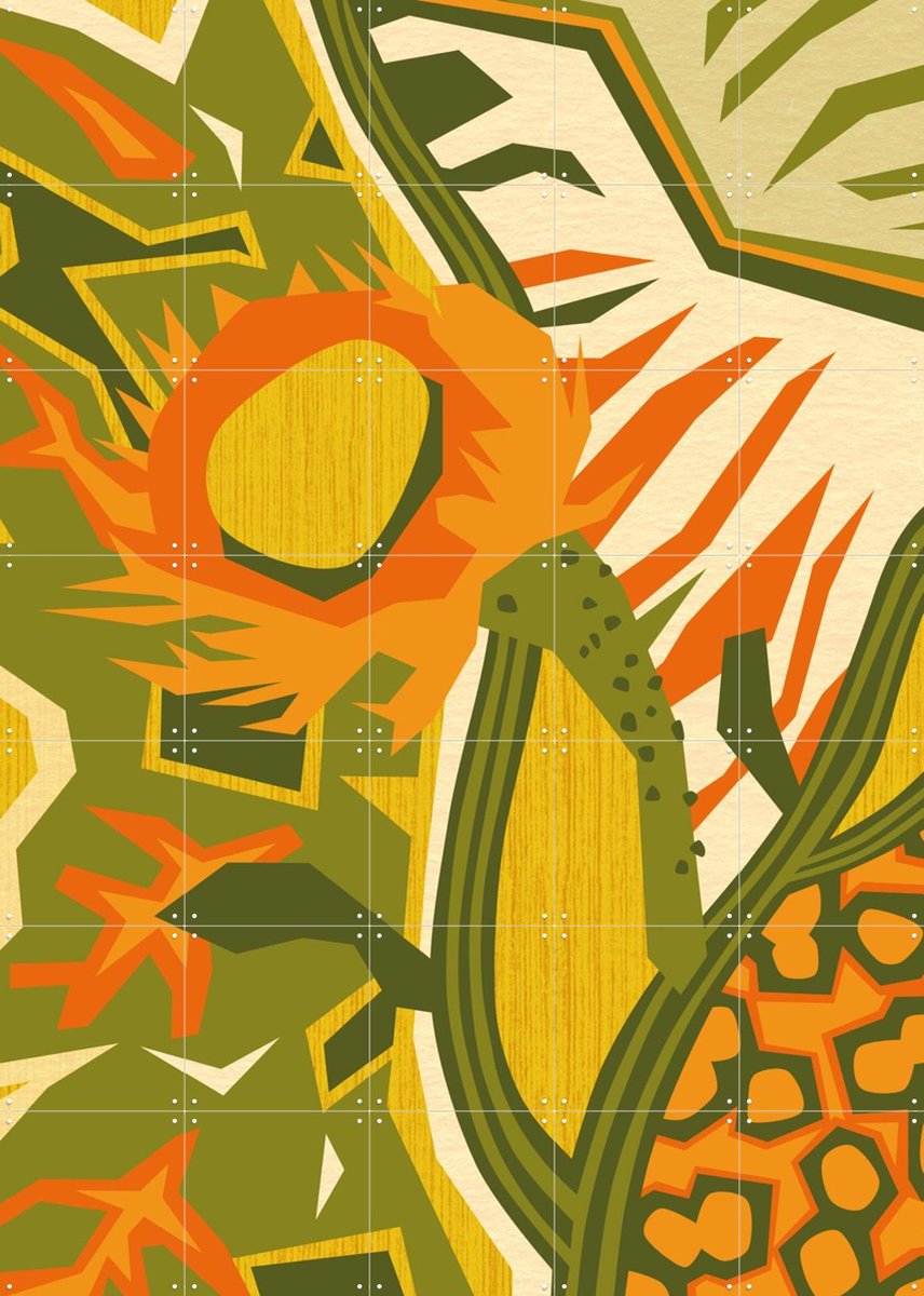 IXXI Night Flower, Megan Gallagher - 100 x 140 cm - Gratis ophangtool - Grote wanddecoratie en posters - Abstract, Geometrische Kunst, Digitale Kunst