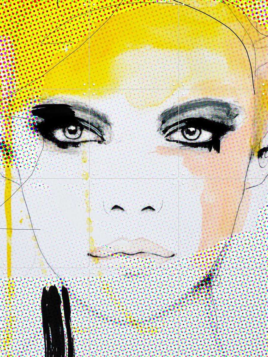 IXXI Ruse, Leigh Viner - 60 x 80 cm - Gratis ophangtool - Grote wanddecoratie en posters - Line art, Kleurrijk, Gemengde Technieken, Illustraties, Pop