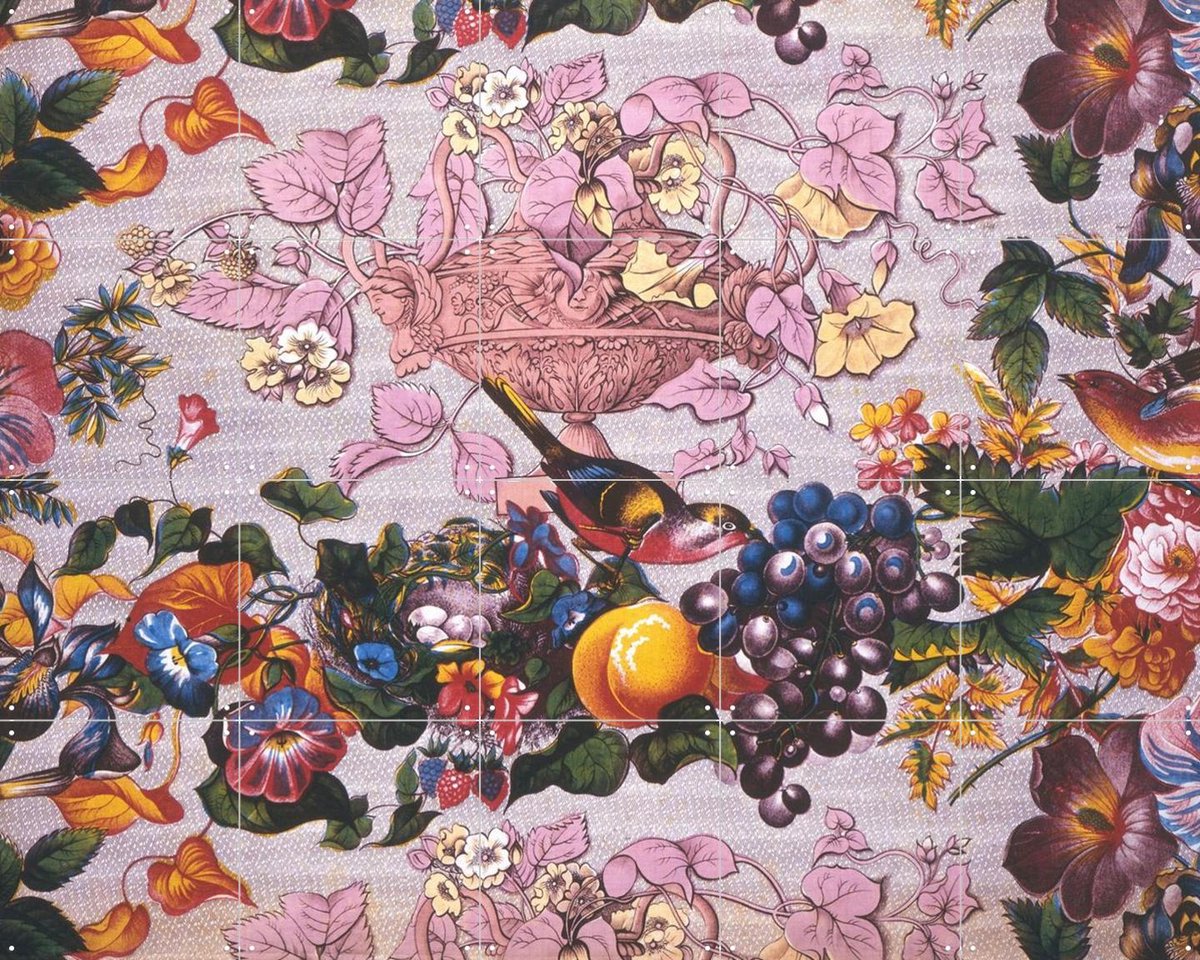 IXXI Furnishing Fabric IV, Victoria and Albert Museum - 100 x 80 cm - Gratis ophangtool - Grote wanddecoratie en posters - Vintage, Kleurrijk