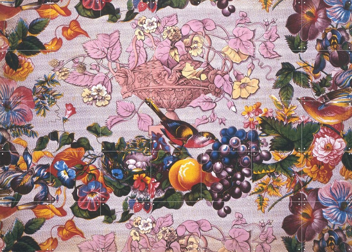 IXXI Furnishing Fabric IV, Victoria and Albert Museum - 140 x 100 cm - Gratis ophangtool - Grote wanddecoratie en posters - Vintage, Kleurrijk