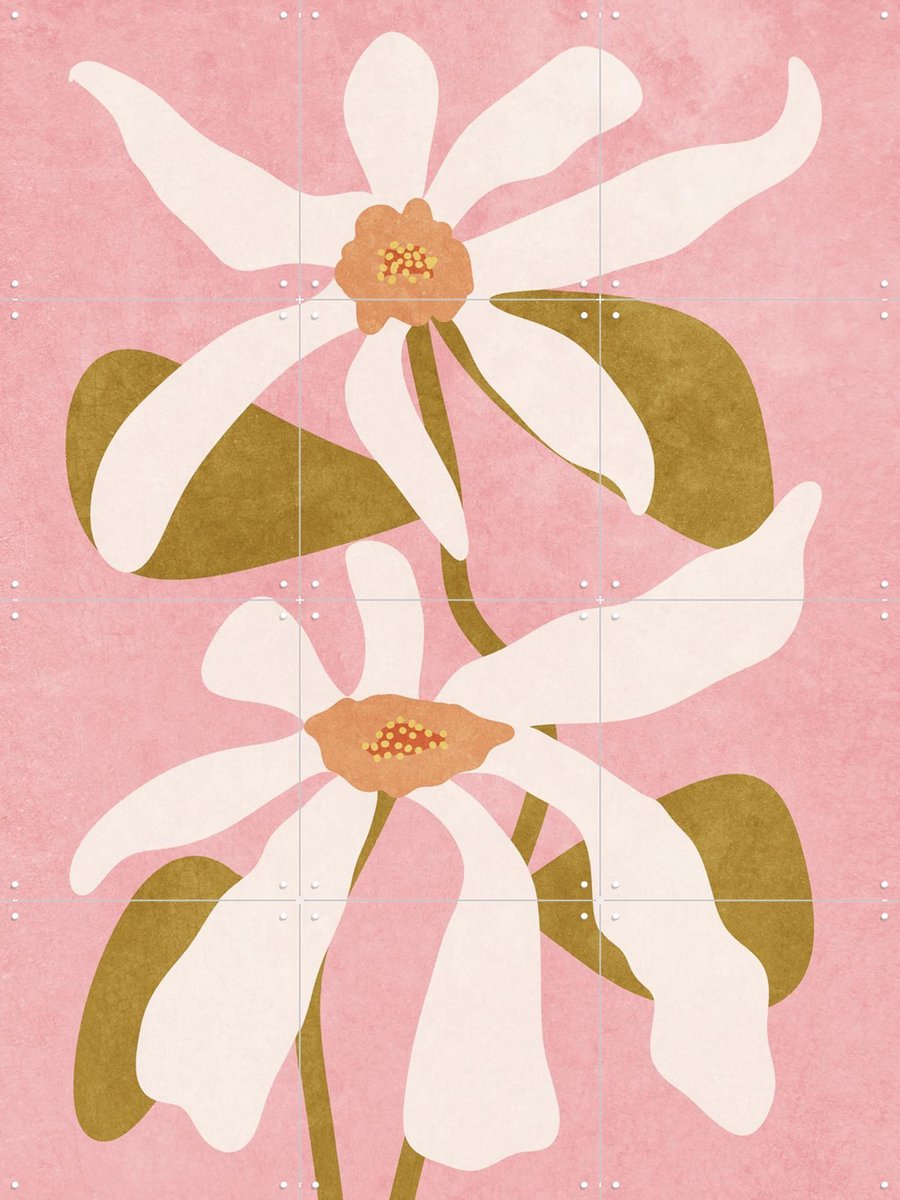 IXXI Abstract Flowers, Raissa Oltmanns - 60 x 80 cm - Gratis ophangtool - Grote wanddecoratie en posters - Grafisch Ontwerp, Minimalisme
