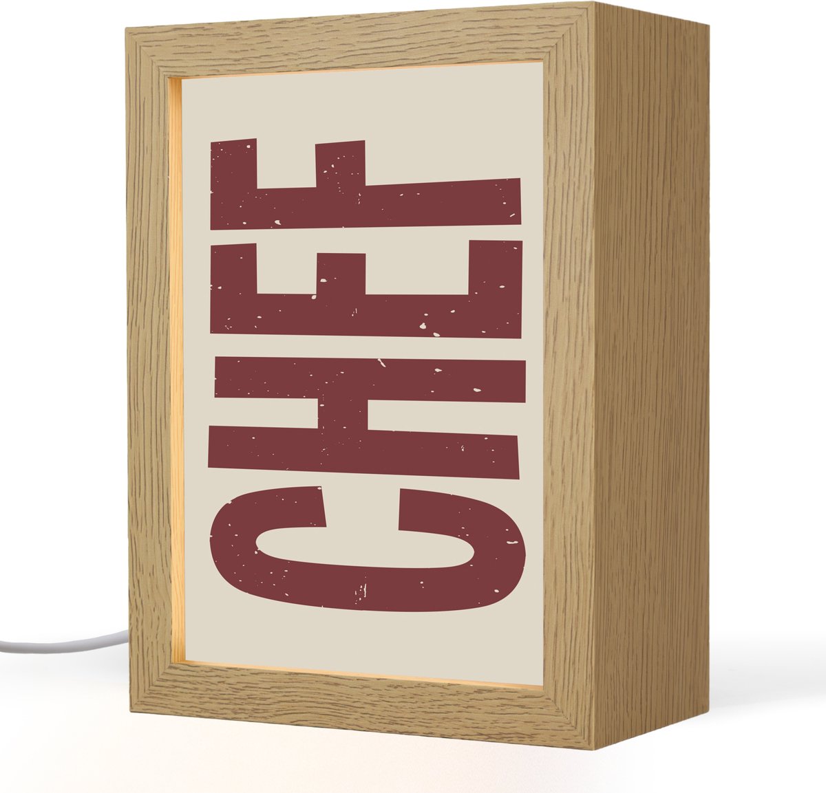 Tafellamp 15x20 cm - LED lamp - Chef - Rood - Japandi - Vintage - Decoratieve tafellampen - Dimbaar - Tafellampje slaapkamer - Woonkamer binnen