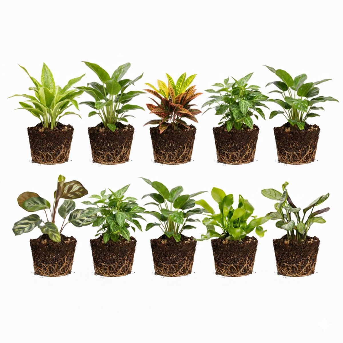 vdvelde.com - Mini kamerplanten en varens set 10 stuks - 5 mini kamerplantjes & 5 mini varens - Perfect voor terrarium, potjes & decoratie - Onderhoudsvriendelijk