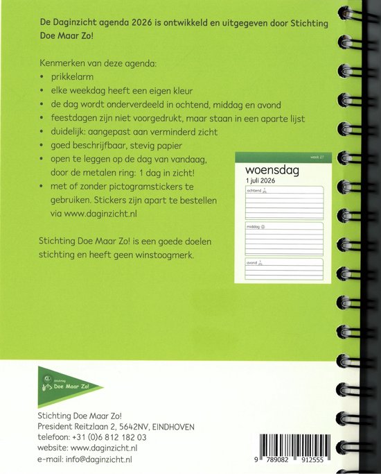 Daginzicht Agenda 2026 Deel 2 (juli–december) – 1 Dag per Pagina, Prikkelarm & Overzichtelijk (NAH & Dementie)