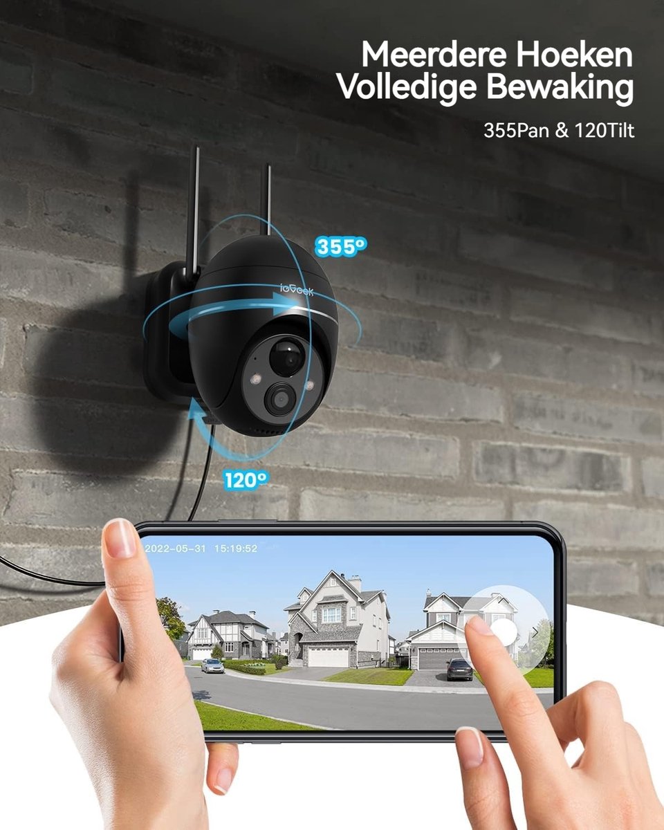 ieGeek 2K PTZ Bewakingscamera Draadloos met Solar - afbeelding 2