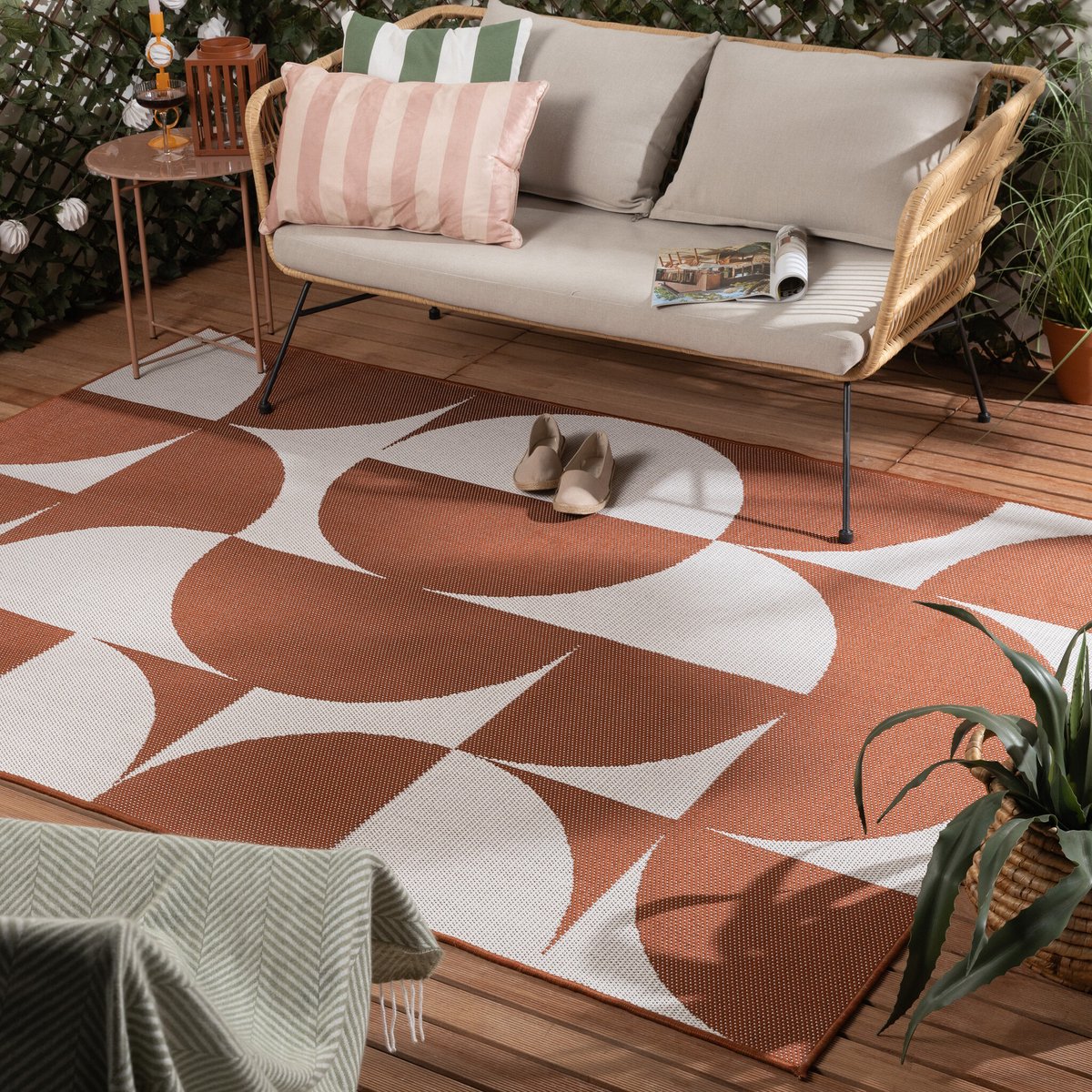 Fraai Buitenkleed - Summer Shapes Terracotta - 240x330cm