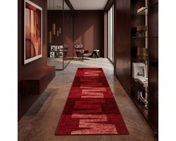FLOORDIREKT Tapijtloper Via Veneto - voor Keuken, Hal & Woonkamer - Op Maat - Tapijt per Meter - Keukenloper - Brug - Woonkamer Tapijt - Rood - 67 x 150 cm